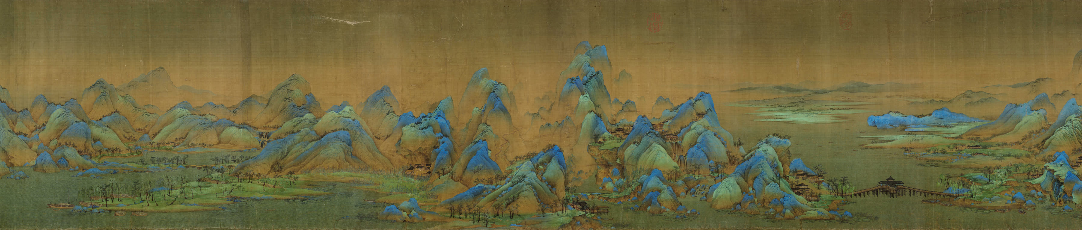 王希孟《千里江山图》局部（故宫博物院藏）