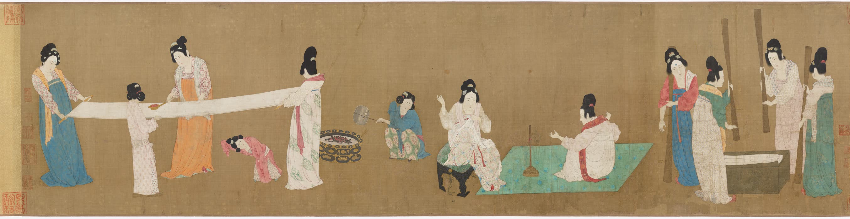 《捣练图》画心全卷