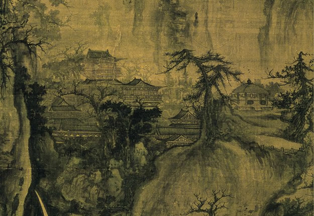 早春图右侧楼阁