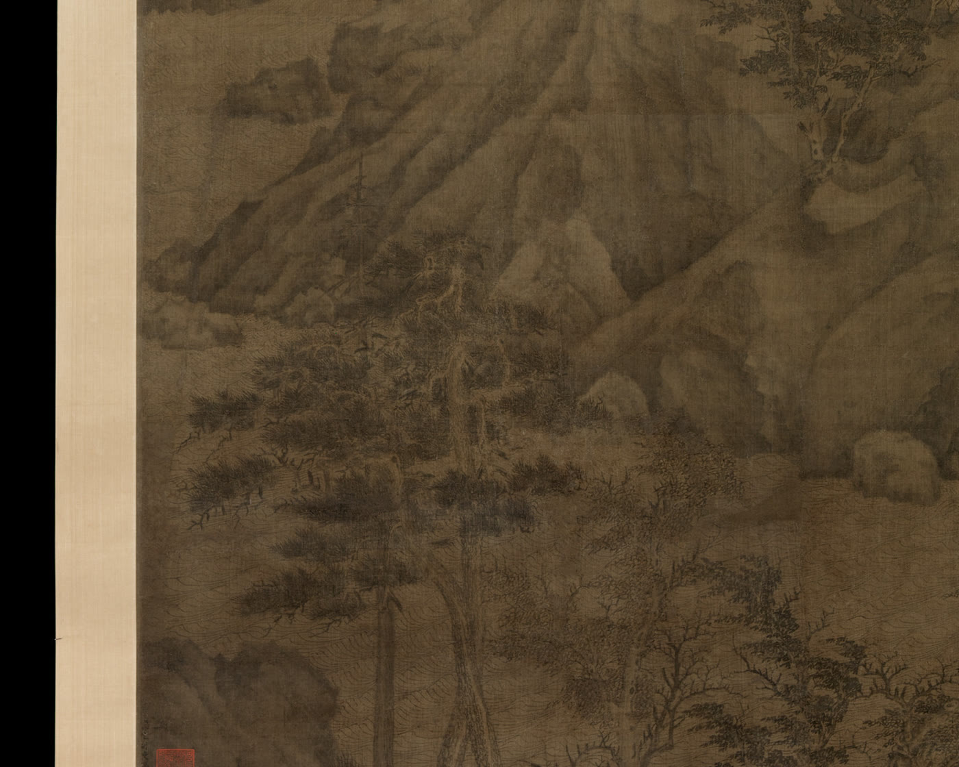 《溪岸图》局部