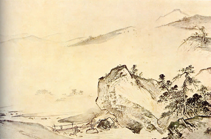 夏圭《溪山清远》局部