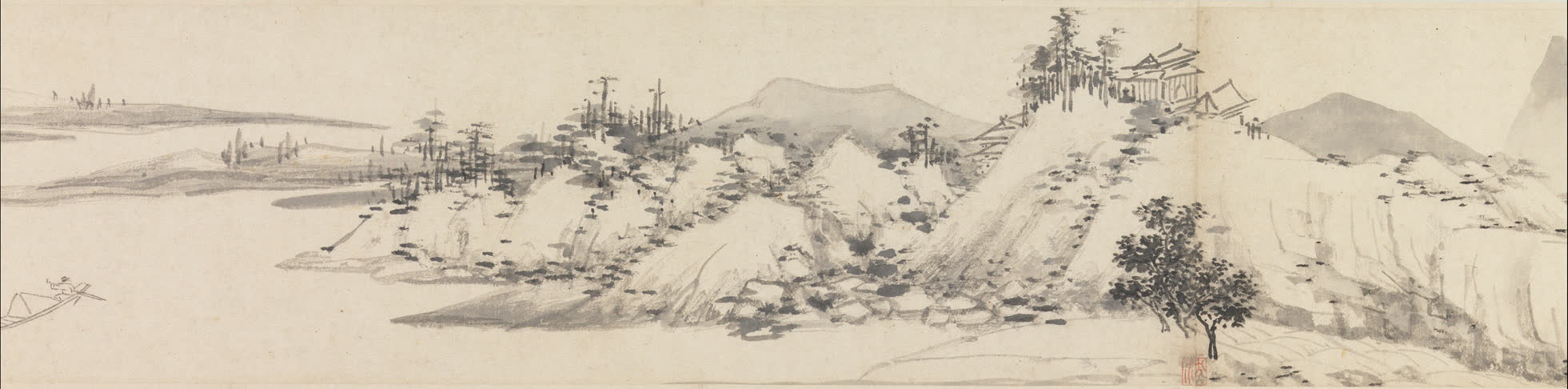 沈周《溪山秋色》局部