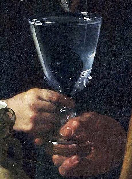卖水人局部：玻璃杯