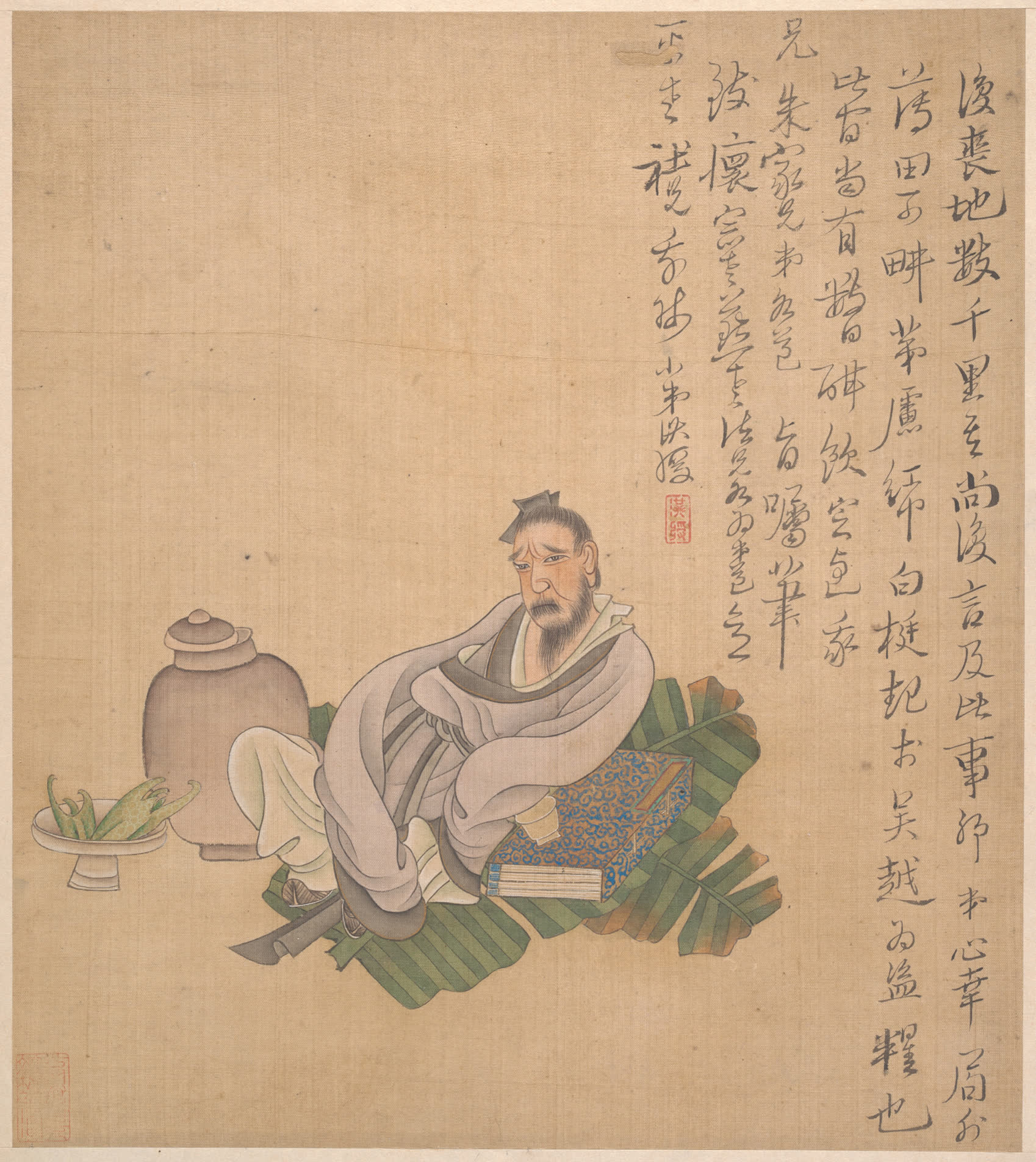 陈洪绶自画像册页