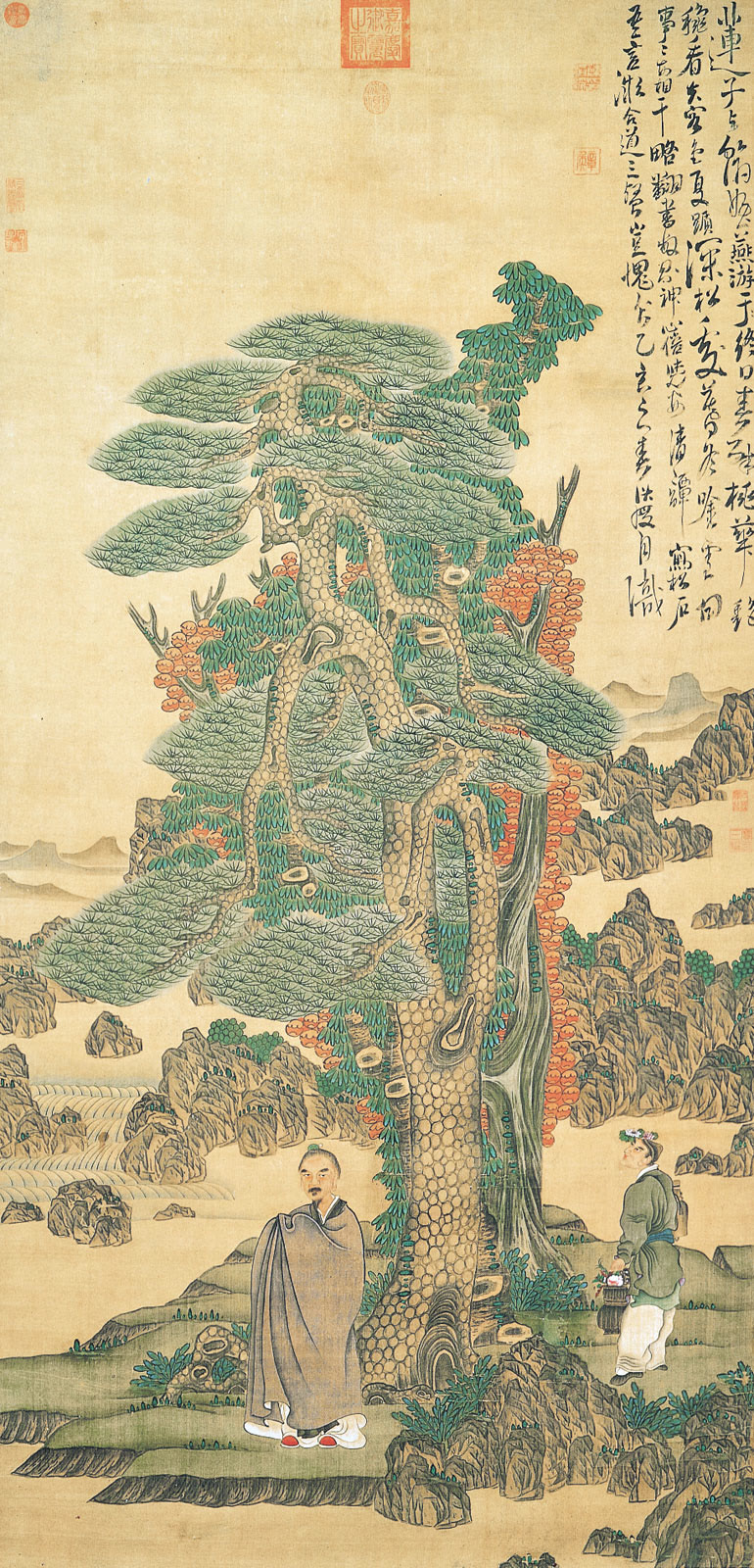 陈洪绶《乔松仙寿图》