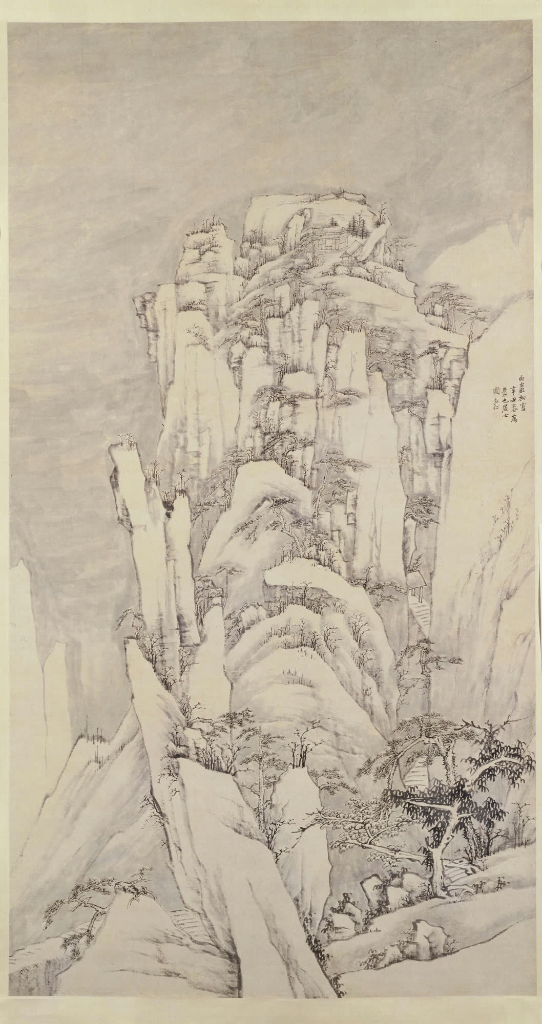 弘仁《西岩松雪图》