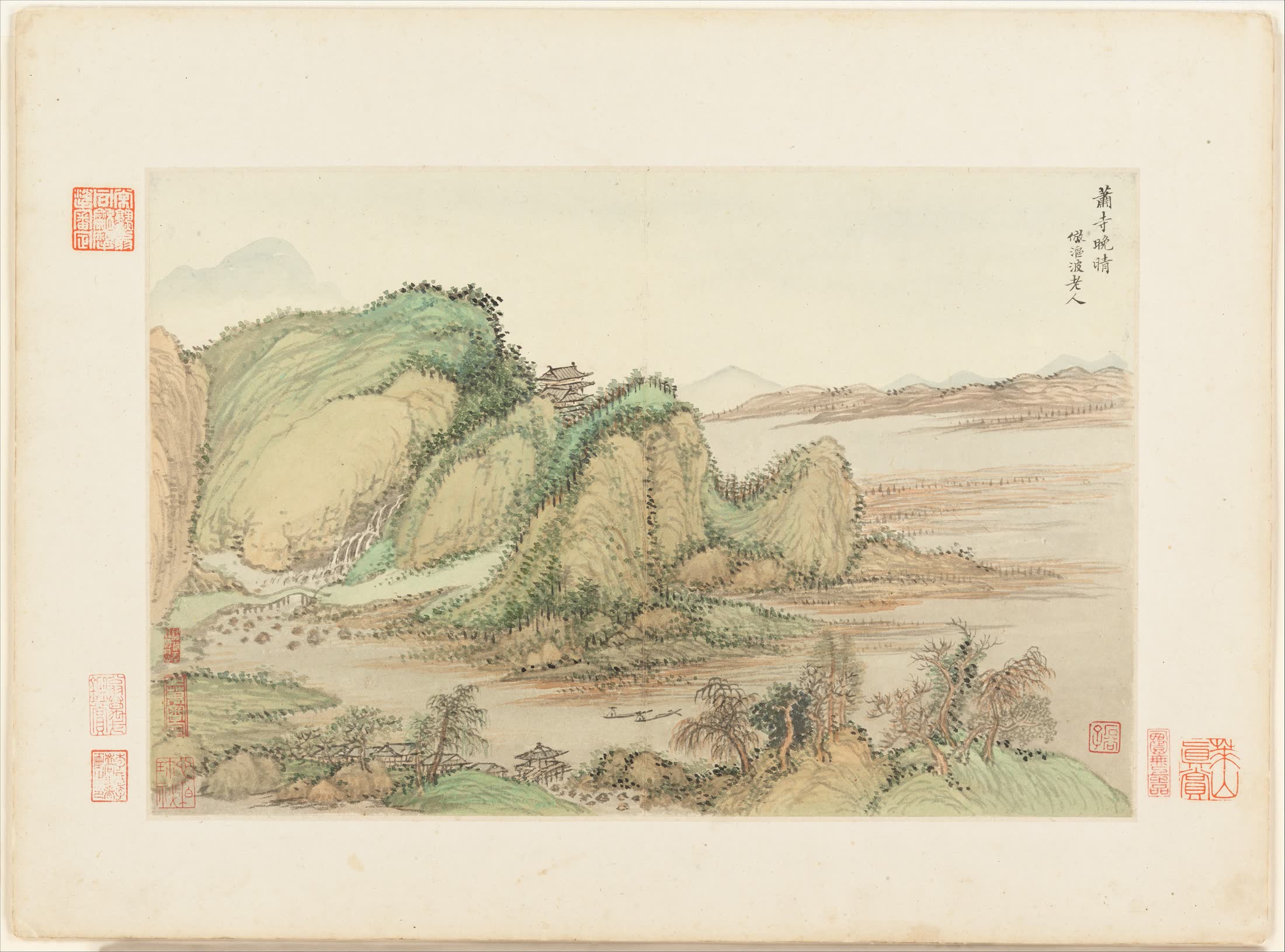 王翚《仿古山水册》一开