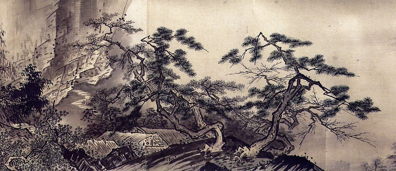 山水长卷局部：松树