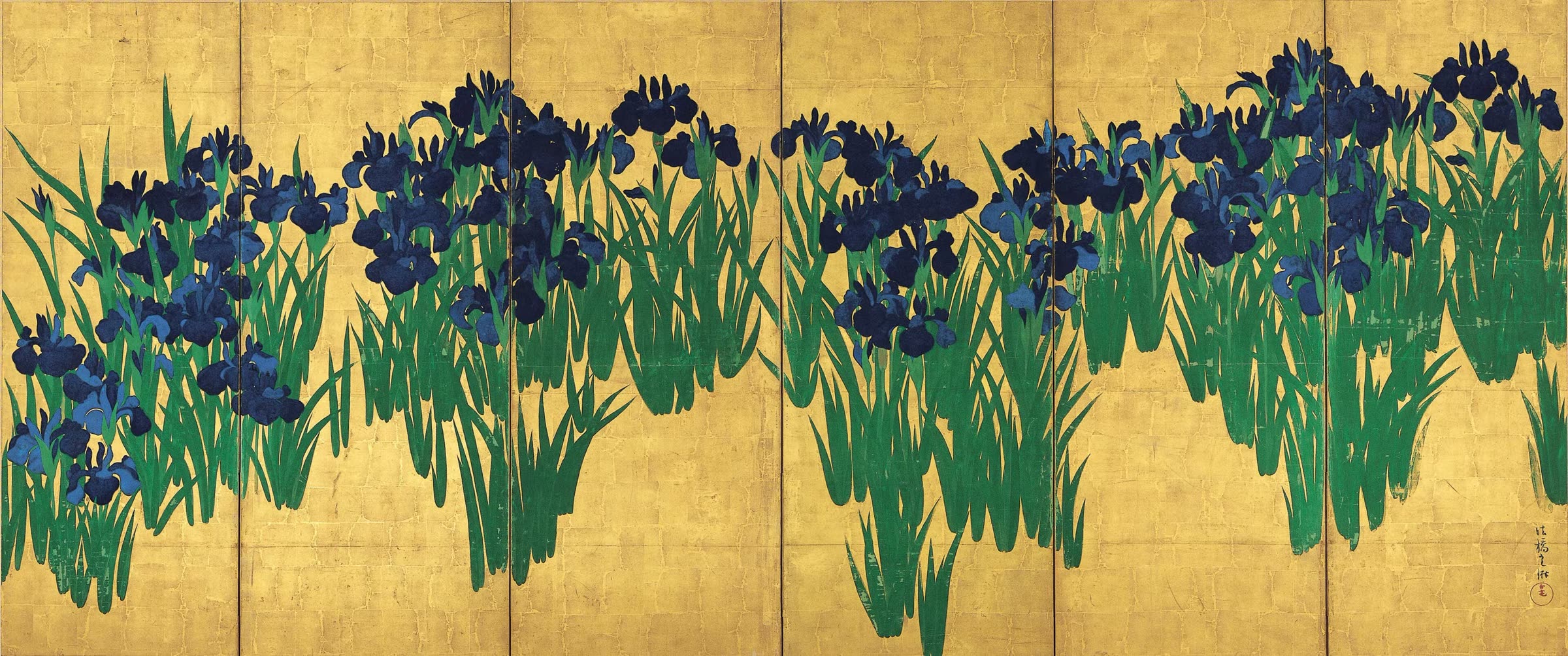 燕子花图屏风 右隻