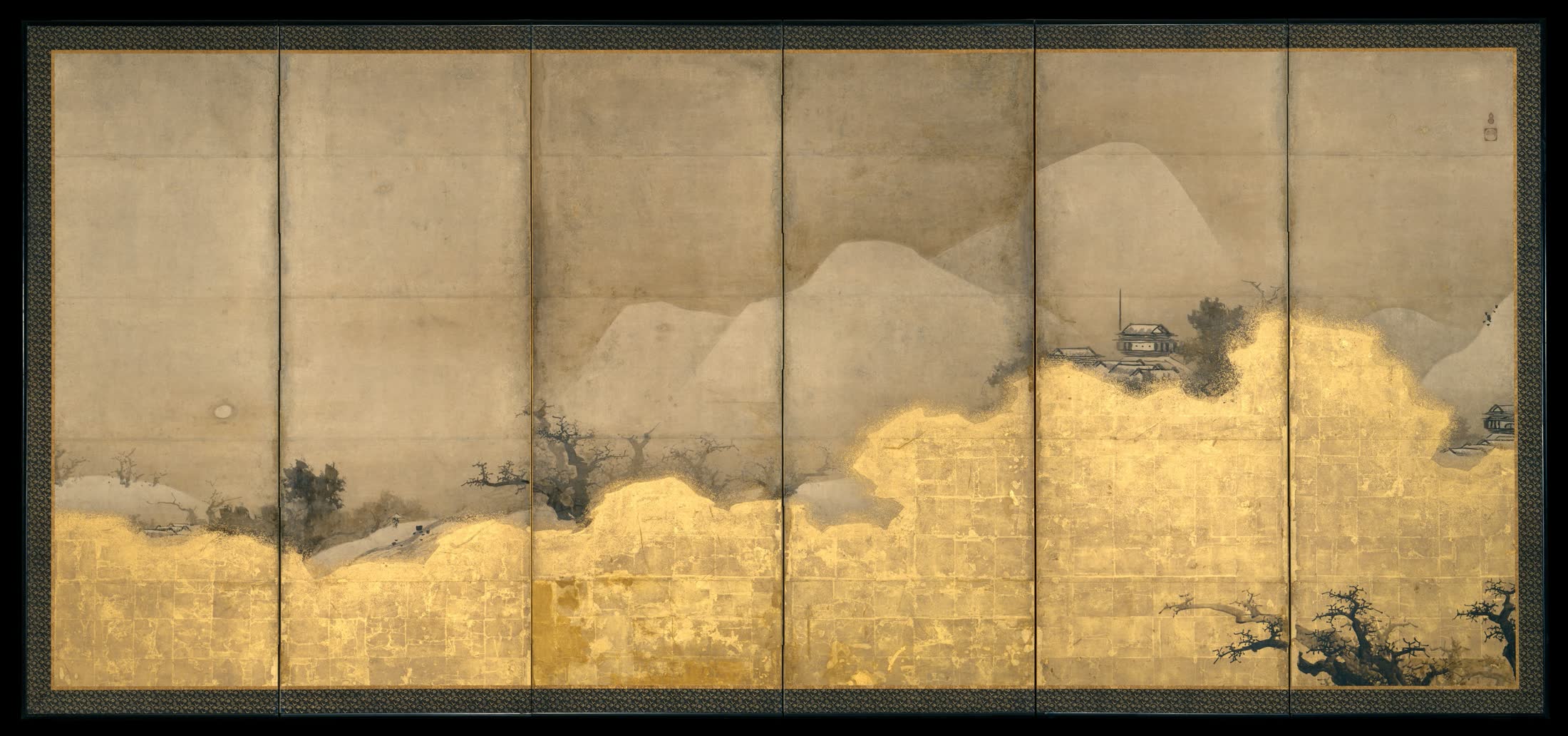 云谷等益《潇湘八景图屏风》