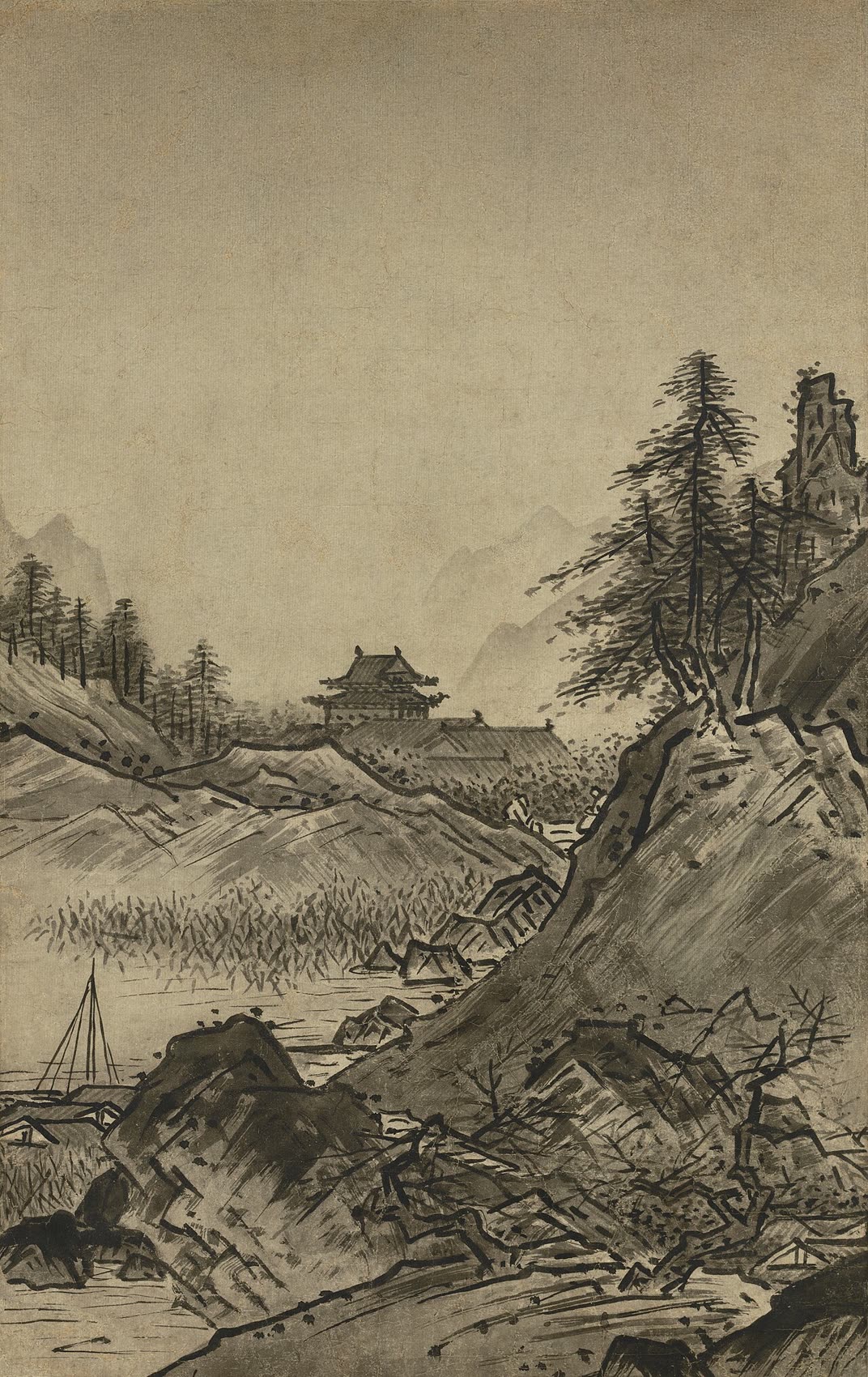 秋冬山水图 秋景