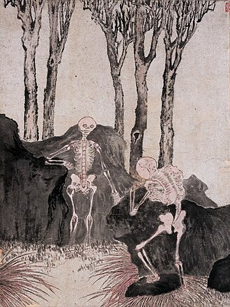 《鬼趣图》两具骷髅