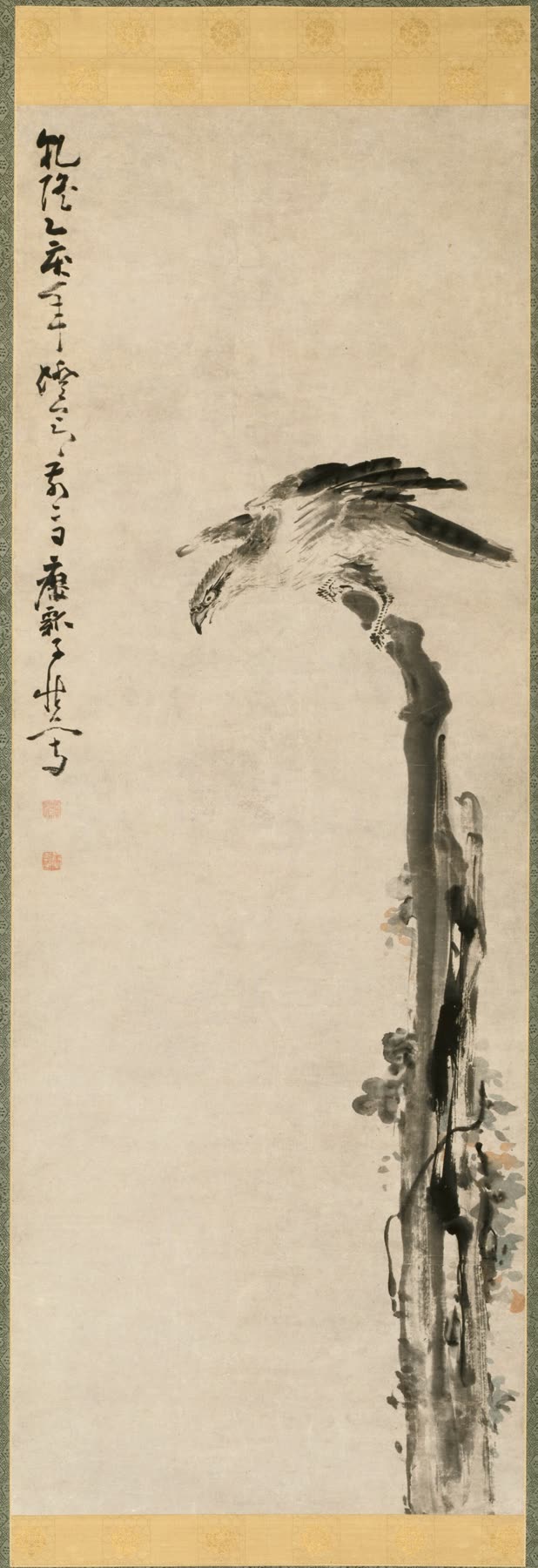 黄慎《枯木鹰图》