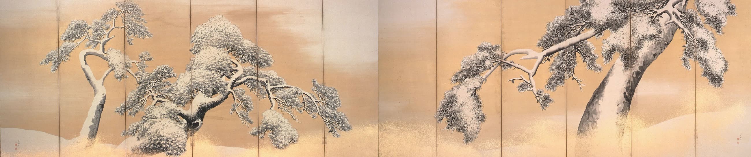 圆山应举《雪松图屏风》