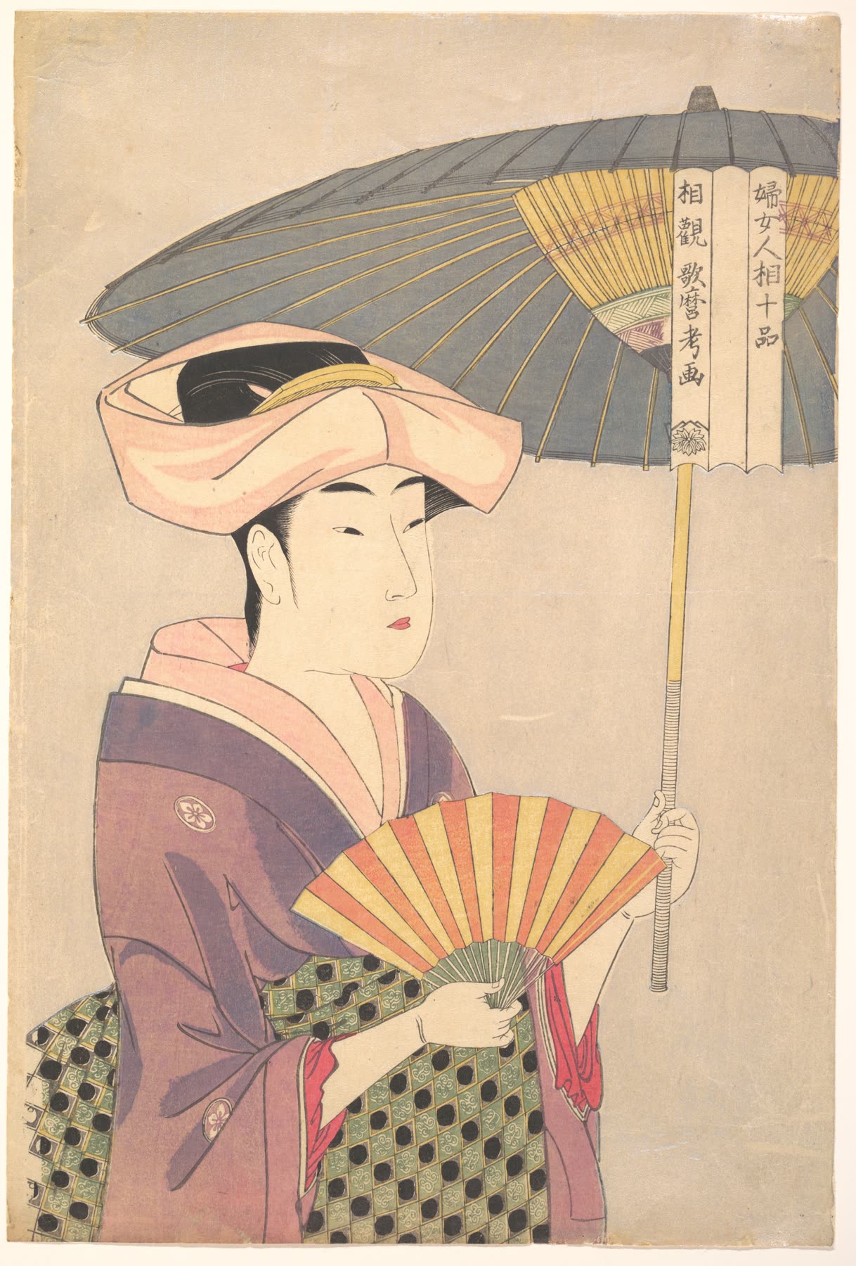 喜多川歌麿《撑阳伞的女子》