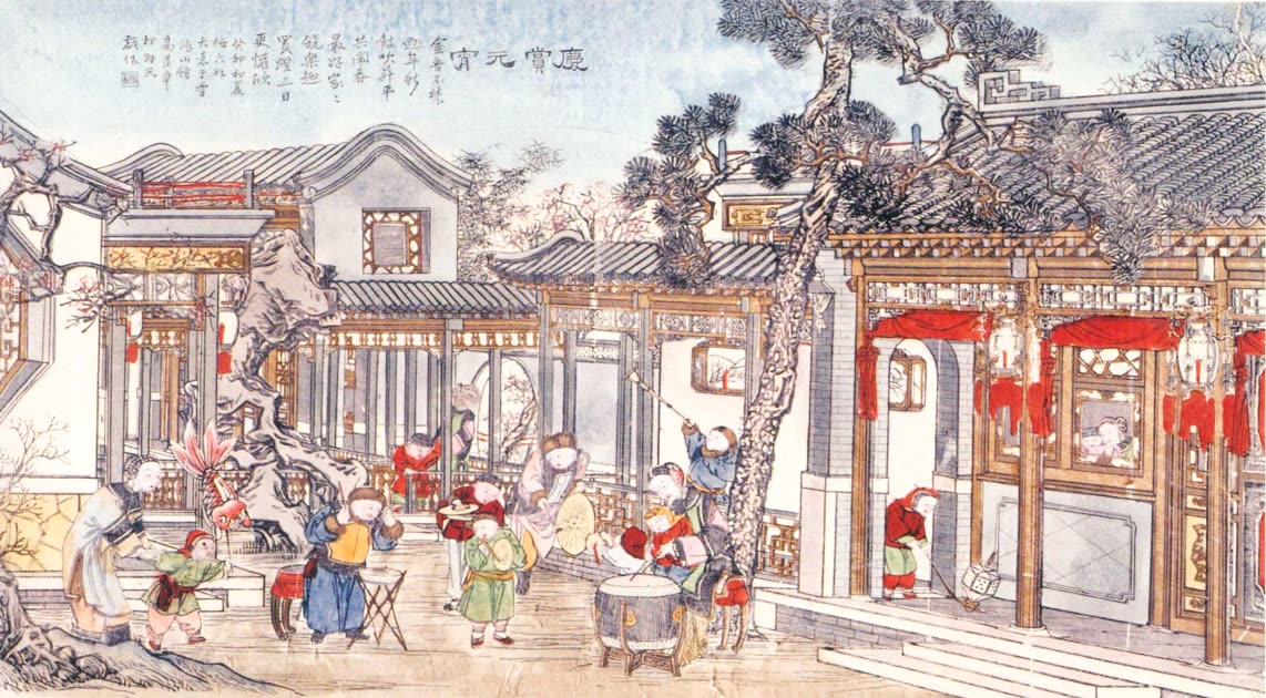 杨柳青年画《庆赏元宵》