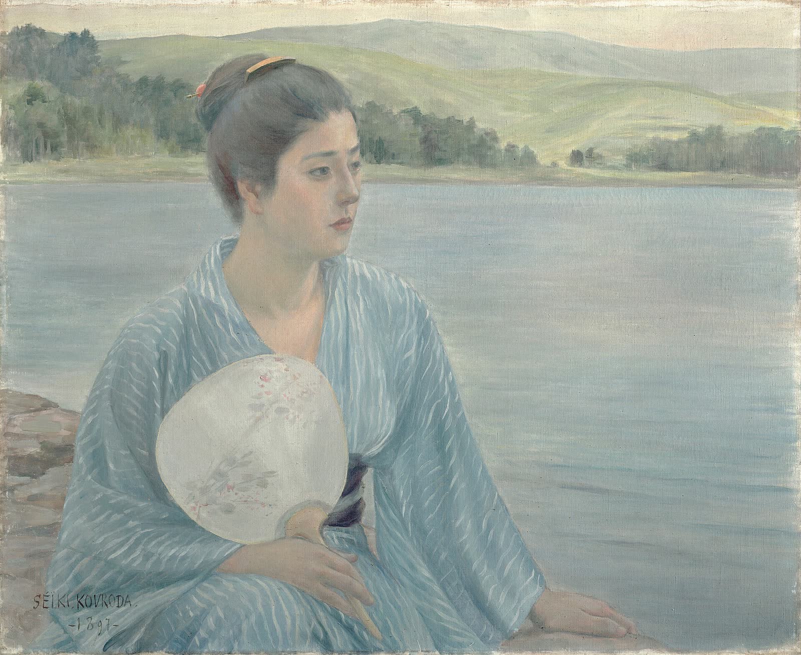 黑田清辉《湖畔》
