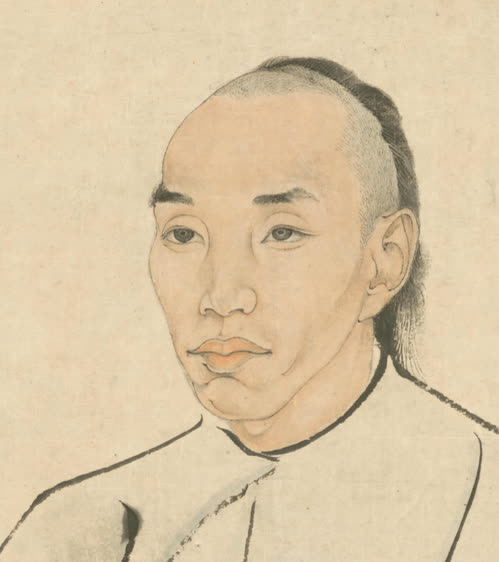 葛仲华像面部