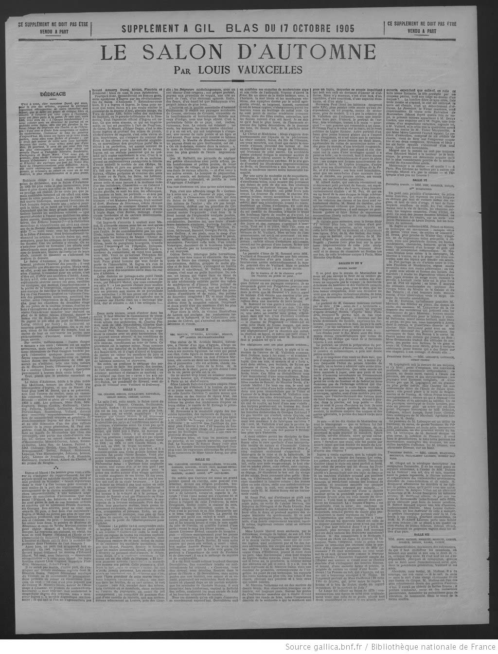 《吉尔·布拉斯报》1905 年 10 月 17 日增刊