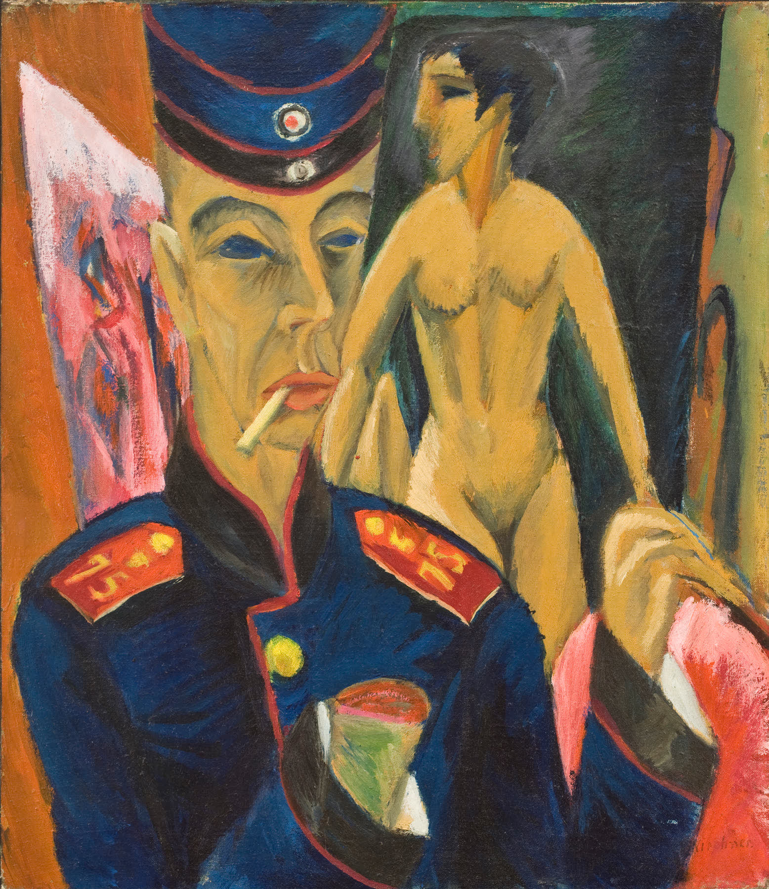 基希纳《士兵自画像》