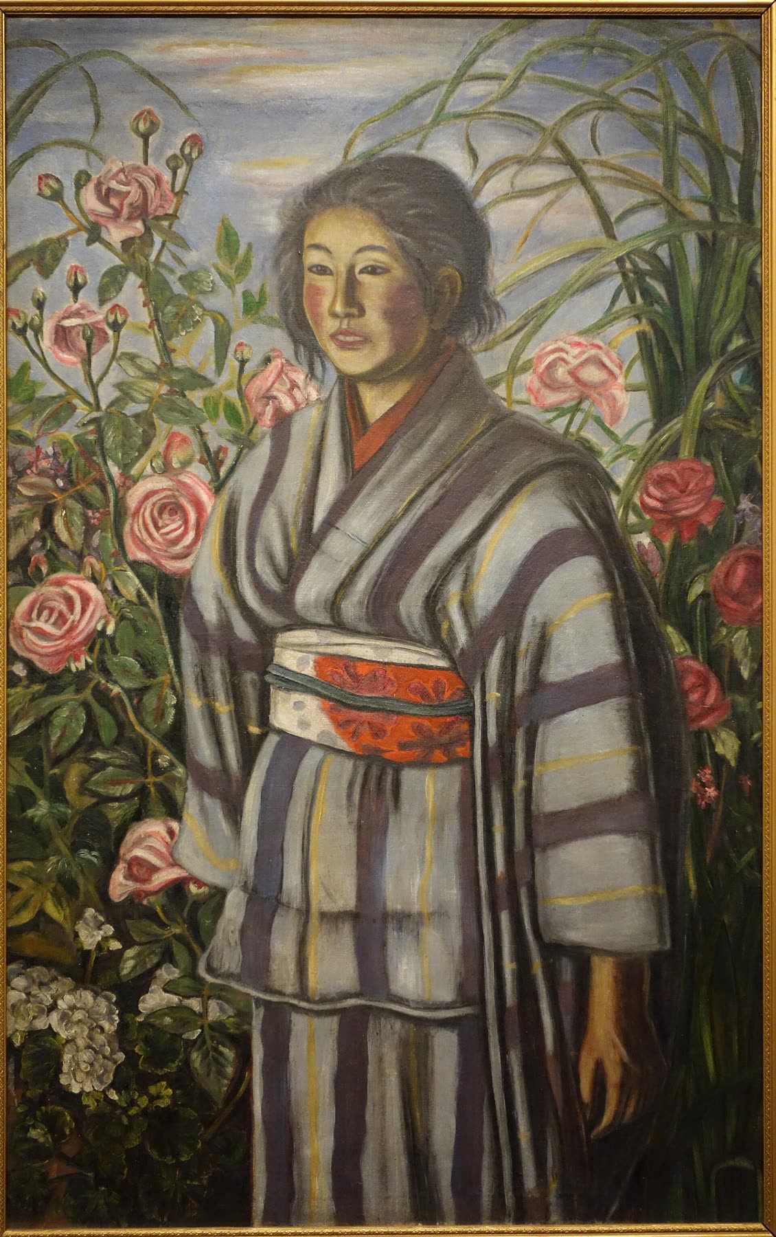村山槐多《蔷薇与少女》