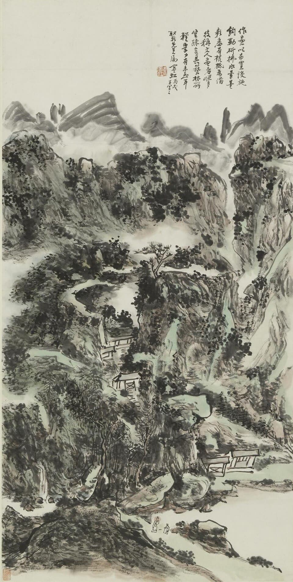 黄宾虹《层峦瀑布图》