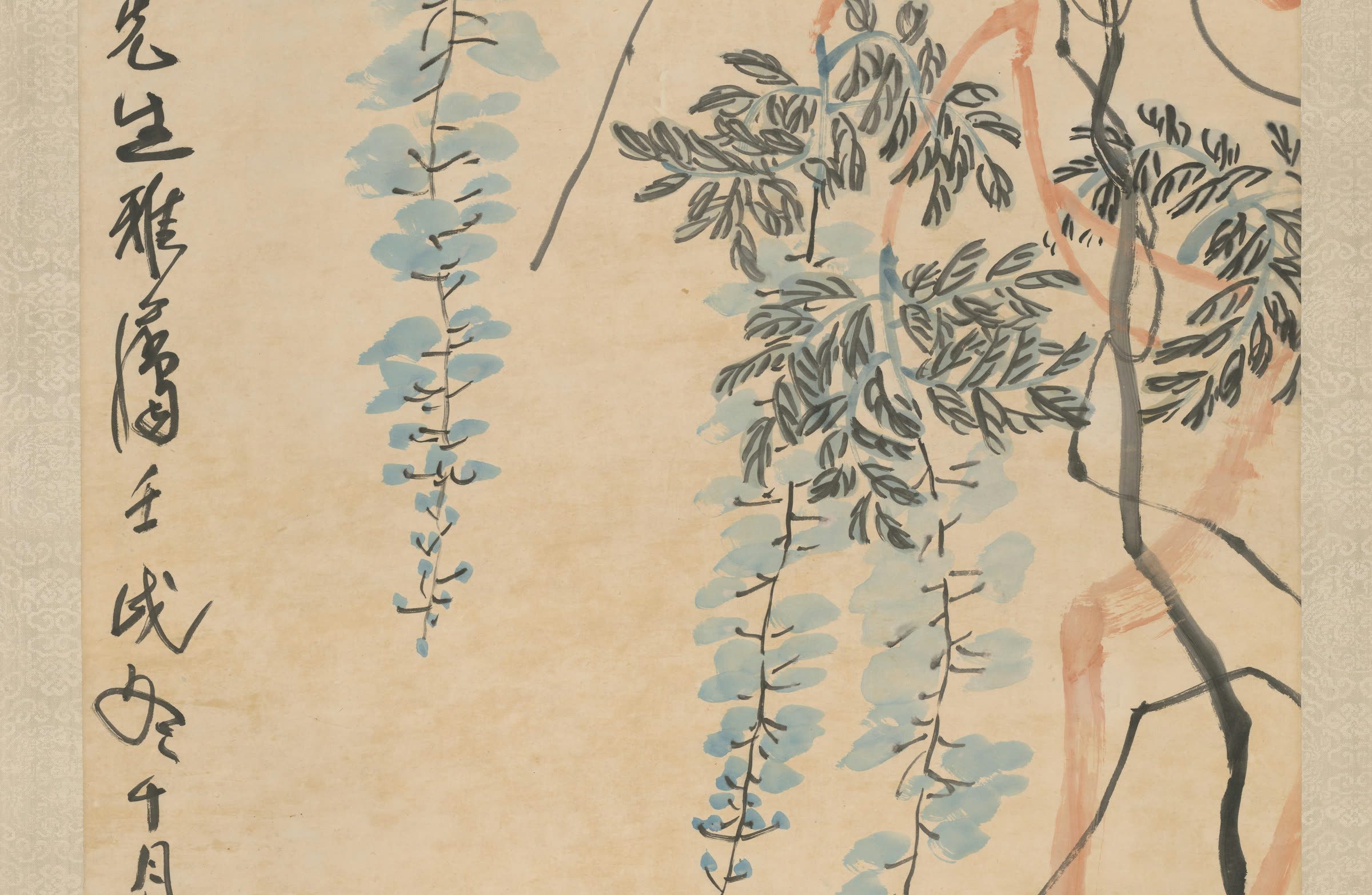 齐白石《画藤》轴局部