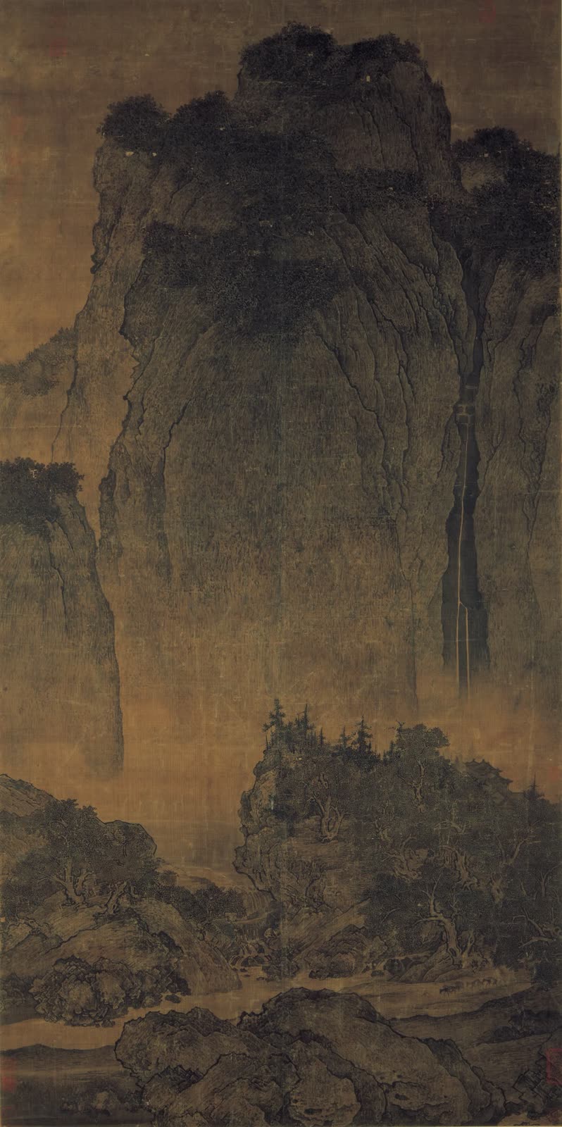 范宽《谿山行旅图》全图