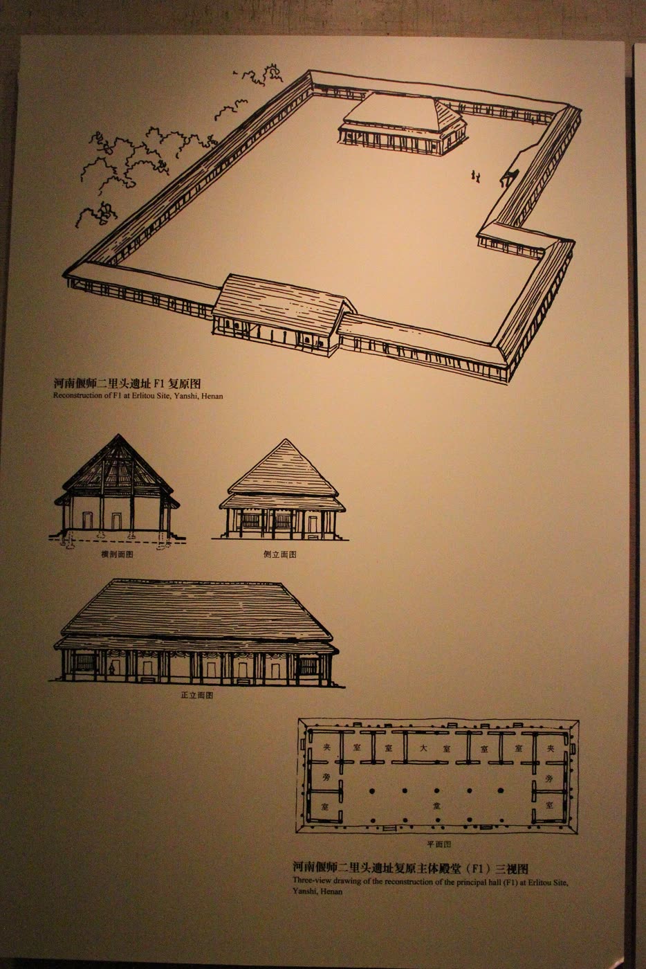 二里头宫殿的复原图（展板）